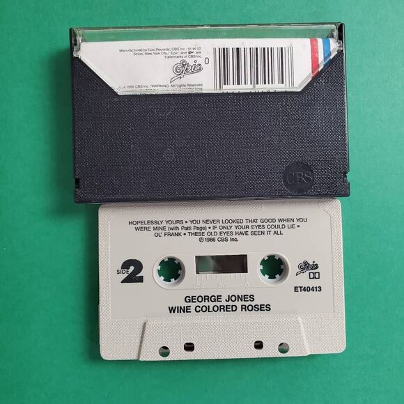 George Jones Wine Colored Roses Cassette 1986 CBS - Picture 2 of 2